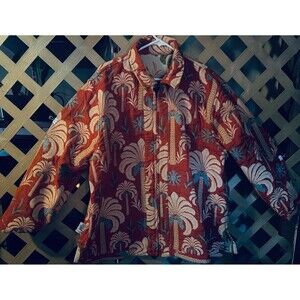 LIFESTYLE Plus 90's Y2K Woman Reversible Tapestry Palm Tree's Jacket 2X